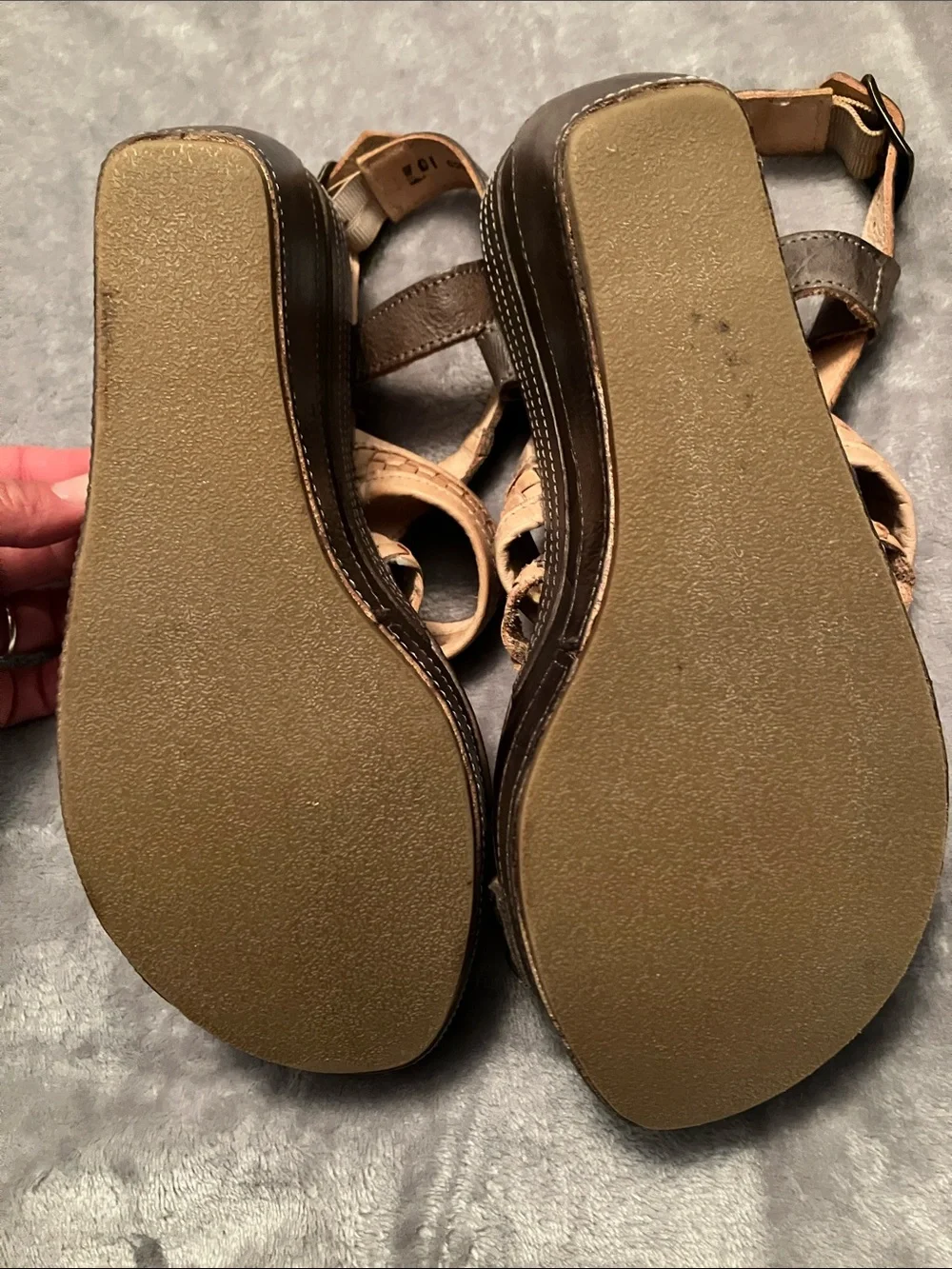 Bed Stu Jaslyn Women's Brown Leather Braided Strap Platform Wedge Sandals Sz 10